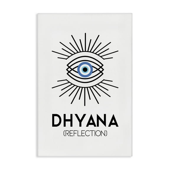 Stupell Industries Dhyana Reflection Eye Text & Numbers Painting Wrapped Canvas Art Print Wall Art, 16 x 24