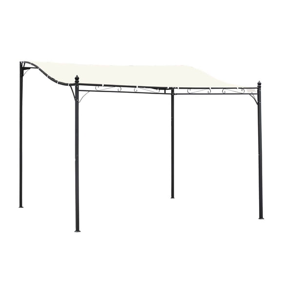 10x10 Steel Pergola Gazebo, Outdoor Patio Canopy - Weather Resistant - Cream White