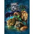 thumbnail image 1 of 5D Diamond Painting Kit, Forest Animals Pattern (Tiger, Leopard, Lion), Rhinestone Embroidery DIY, 40 x 50 cm, Frameless,CY-DW06286,50x40cm-, 1 of 7