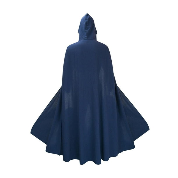 Capa con capucha, capa medieval, capa de cosplay, capa de diablo, accesorios de disfraz punk con Azul