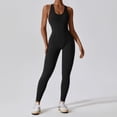 thumbnail image 3 of VoleFox Sleeveless High Elastic Yoga Bodysuit Women Midriff Cutout Open Back Design Seamless Workout Suit Athletic Tracksuit Fitness Gym Wear Stretchy Comfort, 3 of 5