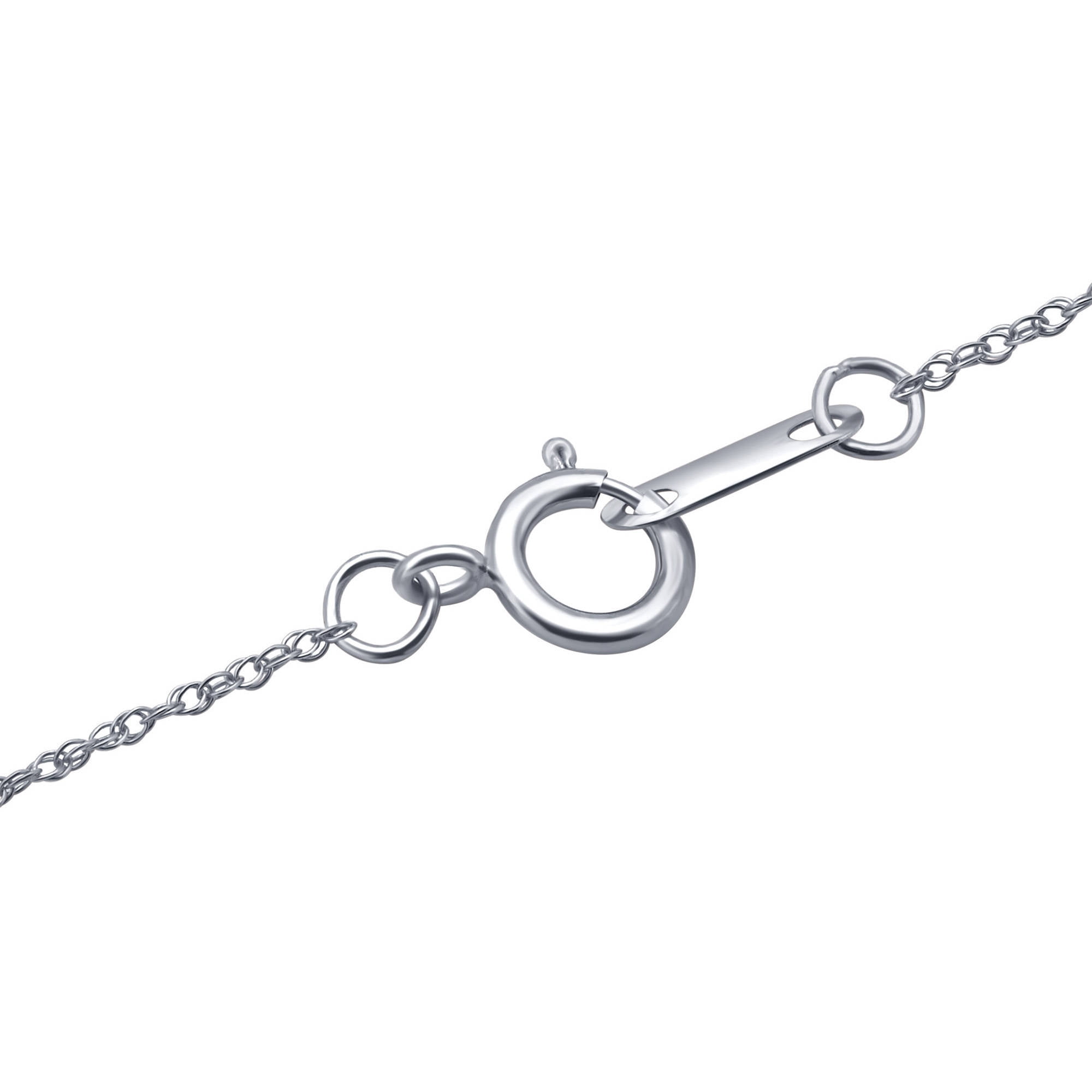 1/4 Carat T.G.W. CZ and Created Ruby Gemstone Sterling Silver Heart Pendant Necklace, 18" Chain