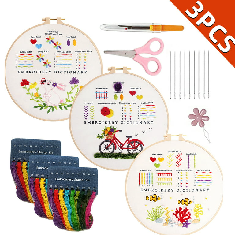 Embroidery Stitch Practice kit Embroidery kit for Beginners Hand Stitch  with Embroidery Accessories 