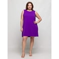 thumbnail image 4 of Plus Size Round Neck Sleeveless Mini Shift Dress, 4 of 8