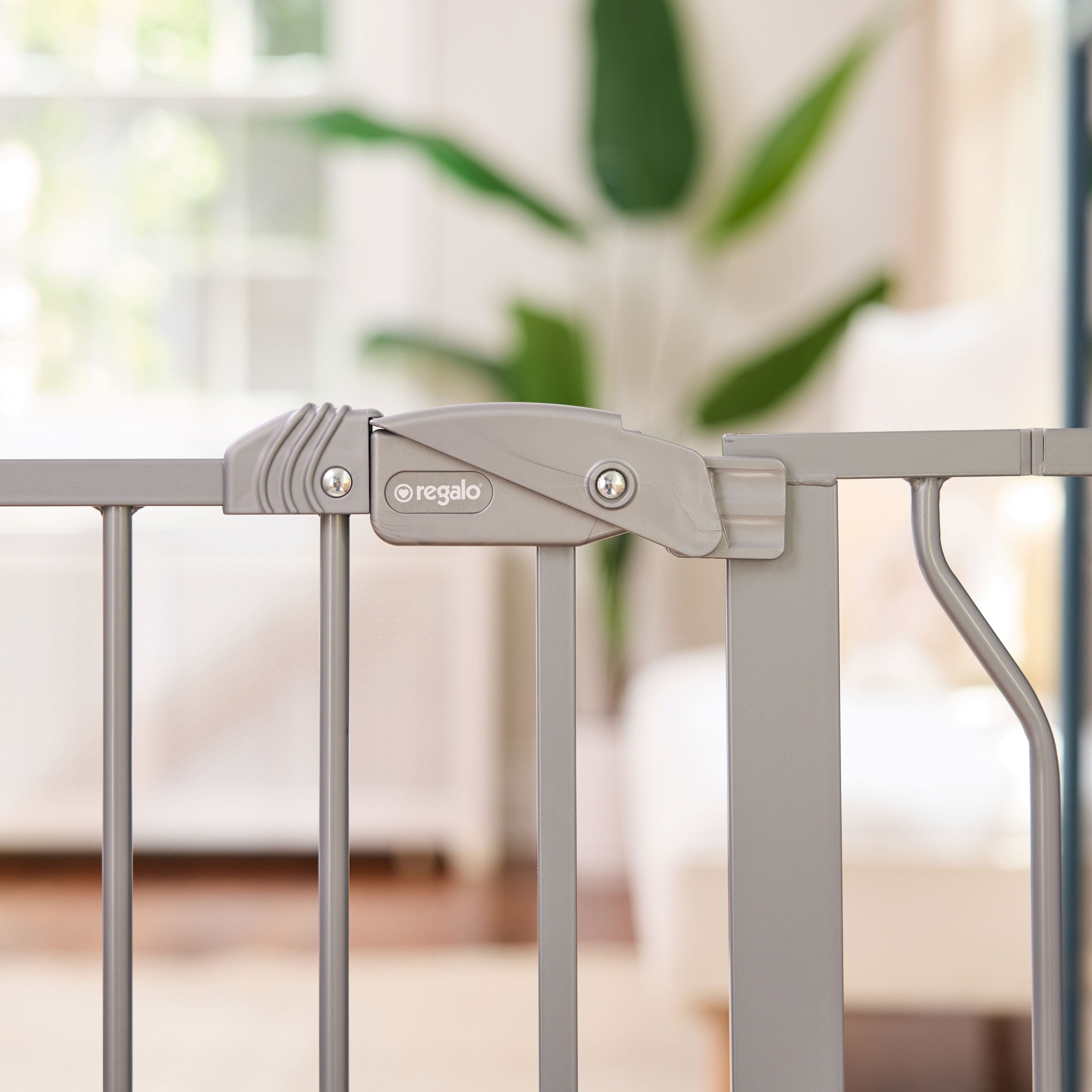 Regalo Easy Step® 49-Inch Extra Wide Baby Gate, Includes 4-Inch and 12-Inch Extension Kit, 4 Pack of Pressure Mount Kit, and 4 Pack of Wall Mount Kit