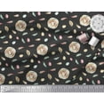 thumbnail image 3 of Soimoi Black Cotton Duck Fabric Nest & Feather Print Fabric by the Yard 42 Inch Wide, 3 of 3