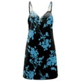thumbnail image 3 of DYMADE Women Zipper V-Neck Sundress Print Metallic Spaghetti Mini Slip Dress, 3 of 5