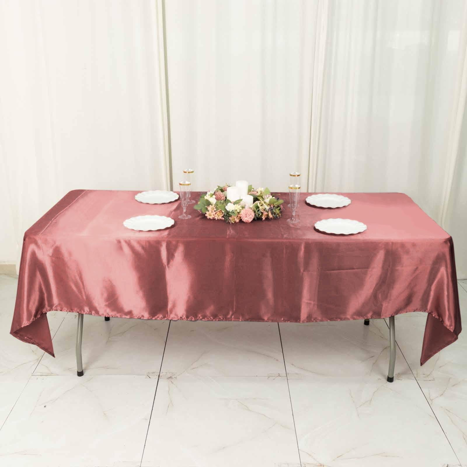 60"x102" Cinnamon Rose Smooth Satin Rectangular Tablecloth - Pack of 1 Tablecloth - Walmart.com