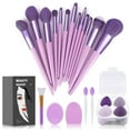 thumbnail image 1 of Set de brochas de maquillaje Koccido, kit de maquillaje de 22 piezas con bolsa (morado), 1 of 7