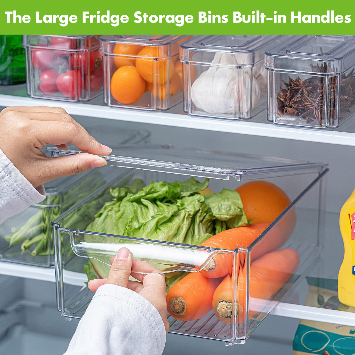 LeaderPro 7-Piece Refrigerator Organizer Bins with Lids photo 2