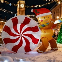 59in Christmas Inflatable Gingerbreads House Outdoor Decorations Christmas Blow Up Yard Decoration with Built in LED Christmas Gingerbreads Inflatables for Holiday Party Indoor Outdoor LawnDecor