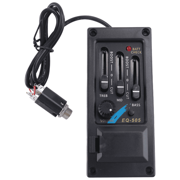 TOP! EQ-505 Guitar Saddle Pickup 3 Bands EQ Equalizer Left Hand Acoustic Preamp System Piezo
