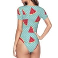 thumbnail image 3 of Uemuo Watermelon Pattern Women's One Piece Short Sleeve Swimsuit Rash Guard Surfing Modest Quick-drying Swimsuit Beach Essentials-X-Large, 3 of 9