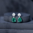 thumbnail image 4 of Rosec Jewels Lab Grown Emerald Teardrop Earrings for Women (3.4 Carat, AAAA Quality) - Certified Emerald Diamond Earrings, 925 Sterling Silver, 4 of 8