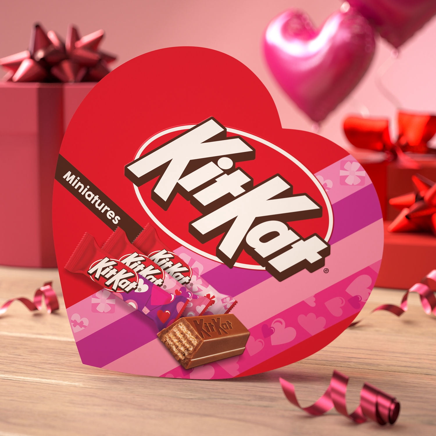 KIT KAT Miniatures Milk Chocolate Wafer, Valentine's Day Candy Gift Box, 6.4 oz