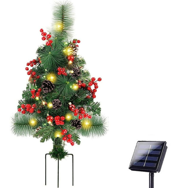 Fiudx Árbol de Navidad con Conexión a Tierra, Diseño de Plástico de Simulación Realista, Soporte de Trípode Resistente, Múltiples Modos de Iluminación Led, Bajo Consumo, Decoración para Interiores y