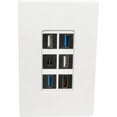 thumbnail image 3 of 6-Port Single-Gang Universal Keystone Wallplate, White, 3 of 4