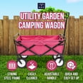 thumbnail image 3 of Mac Sports Collapsible Durable Folding Outdoor Garden Utility Wagon Cart, Pink, 3 of 9