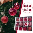 thumbnail image 4 of Adornos de bolas de Navidad inastillables Colco 12 piezas Rojo, 4 of 8