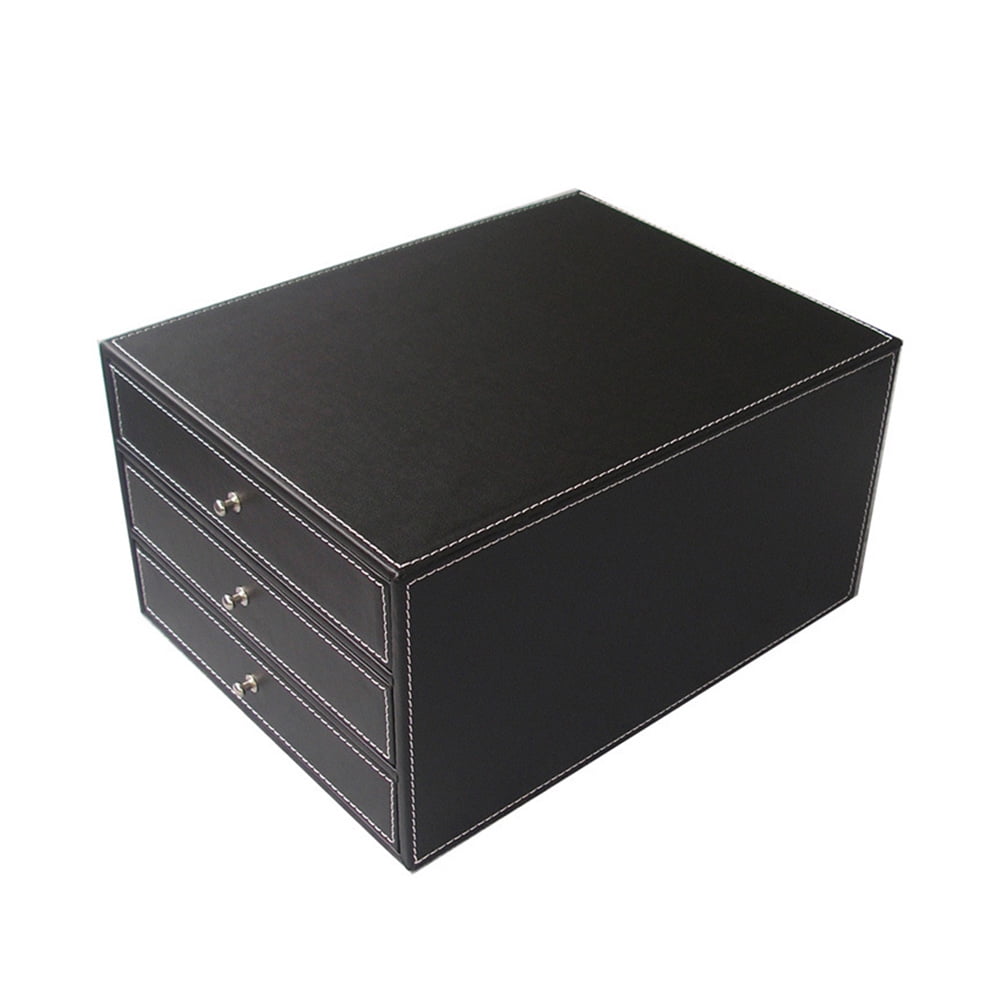 WHAMVOX  Drawer Storage Cabinet Layered for Desk File Work Office Black