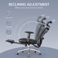 thumbnail image 5 of Sihoo Office Chair with Footrest, Ergonomic, High Back, 2D Armrest & Headrest, Mesh Desk Chair with Lumbar Support for Home and Office, 300lbs, Light Black, 5 of 10