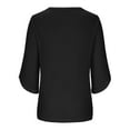 thumbnail image 6 of sckarle Waffle Blouse for Women Half Sleeve Summer Tops Crewneck Business Casual Tshirts Loose Fit Dressy Blouses 2026 Black,M, 6 of 6
