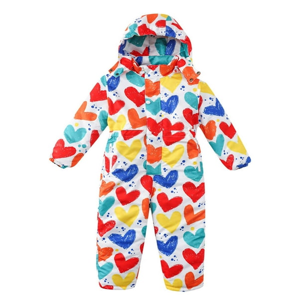 Mono Para Bebés, Niños Y Niñas, Traje Impermeable Con Estampado Grueso, Traje De Esquí De Una Pieza Con Capucha Desmontable Para Mantener El Calor Odeerbi LM103-11651