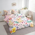 thumbnail image 2 of Queen Comforter Set - 7 Pieces Floral Dog Bedding Sets Queen Bed in a Bag with Reversible Golden Retriever Puppy Comforter, Sheets, Pillowcases & Shams,Animal Reversible Bed Sets, 2 of 5