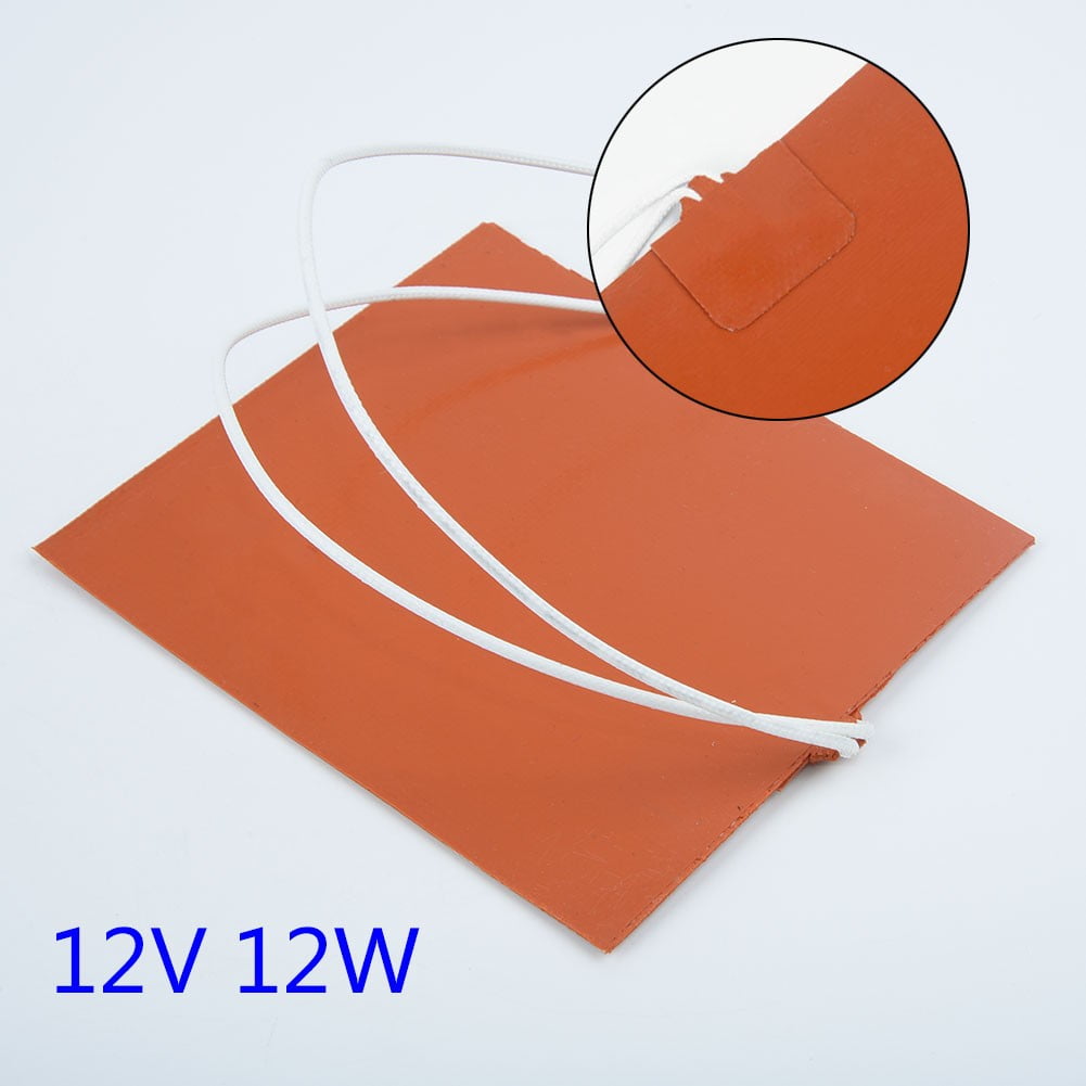 12V 12W Silicone Rubber Heater Pad 100*120mm Heating Mat For Fuel/water Tank 