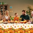 thumbnail image 6 of HOWAF 3 Pack Fall Thanksgiving Tablecloth, Happy Thanksgiving Pumpkin Maple Leaves Rectangle Disposable Waterproof Plastic Table Cover for Hello Fall Autumn Harvest Decoration Supplies, 54”x108”, 6 of 7
