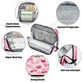 thumbnail image 4 of Standing Pencil Case with Base Large Capacity Stationery Pouch Pen Bag with Zipper for Women Men Cherry and Pink Bow Pattern, 4 of 7