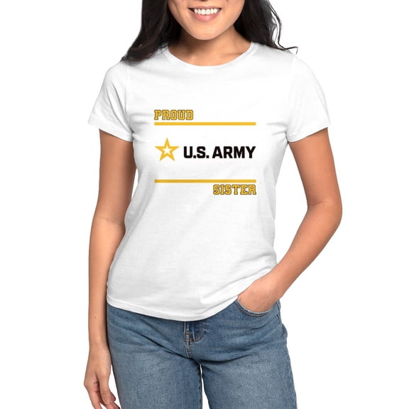 CafePress - Proud Army Sister Black And Gold T Shirt - Women's Classic T-Shirt