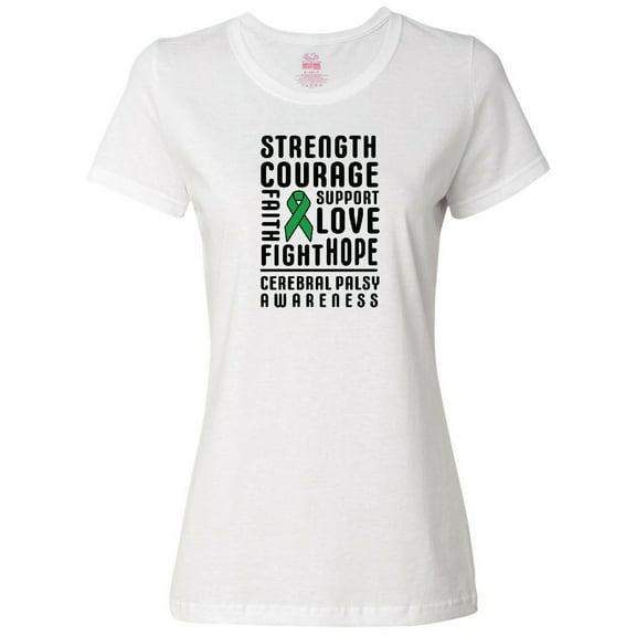 Inktastic Cerebral Palsy Awareness Strength Support and Courage Women's T-Shirt