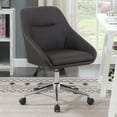 thumbnail image 2 of Nmkwnr Upholstered Faux Leather Office Chair with Wheels, Adjustable Desk Chair for Home Office, Dark Brown, 2 of 7