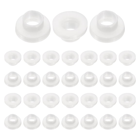 60pcs Flanged Sleeve Bearings Plastic Bushings ID 3mm x OD 3.6mm x Length 2.8mm Nylon Bushings, White