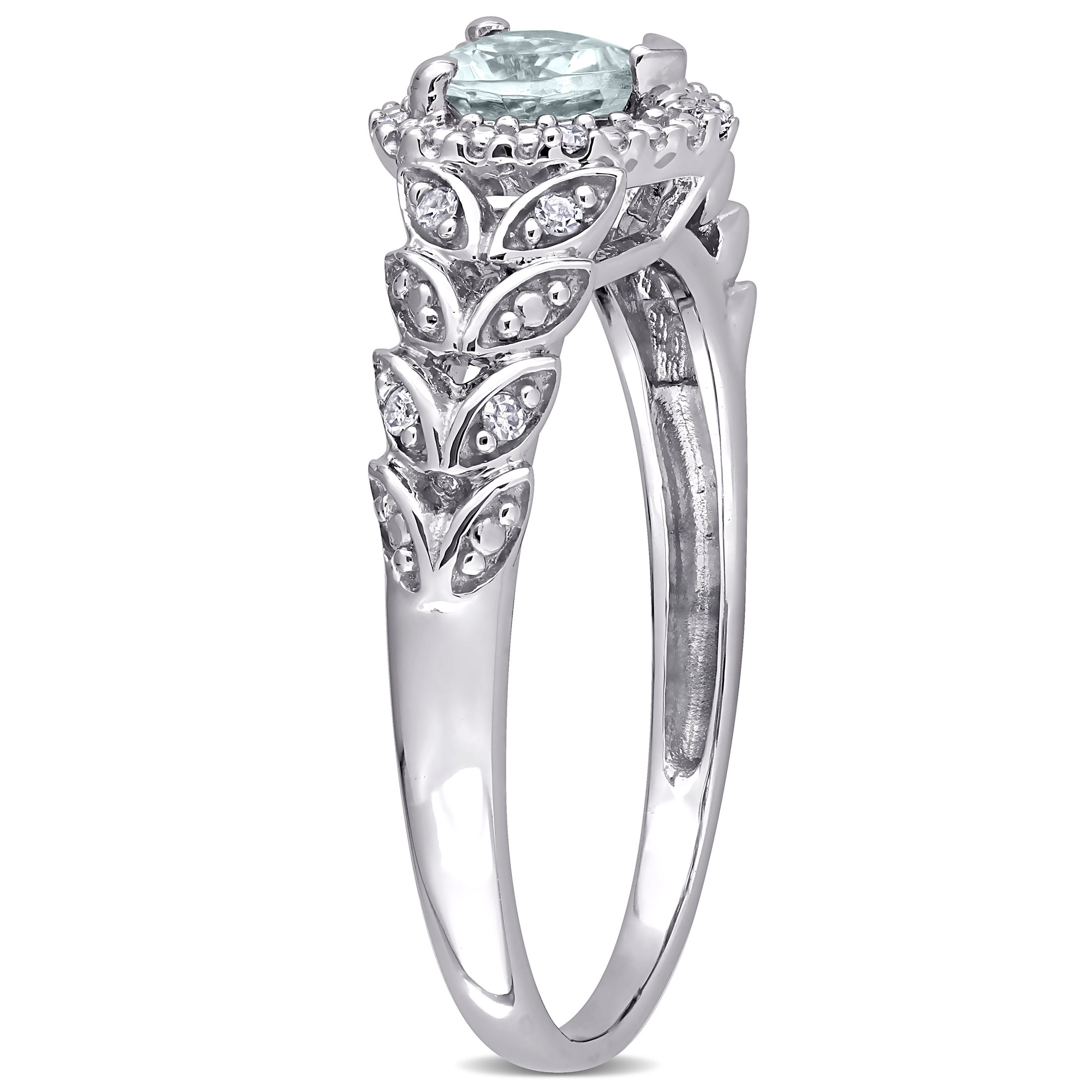 Everly Women's Aquamarine 10k White Gold Ring