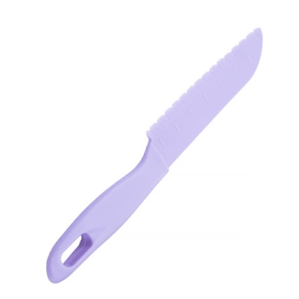 Yuarrent Juegos de cocina para niños, utensilios de cocina seguros para niños de plástico real para frutas, lechuga, bordes dentados, platos, Mostrada morado claro Yuarrent HA059690-09B