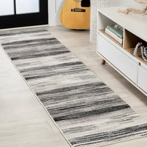 JONATHAN Y LUXOR 2 x 8 Runner Rug, Austin Gradient Striped - Gray/Black, LUX103A-28