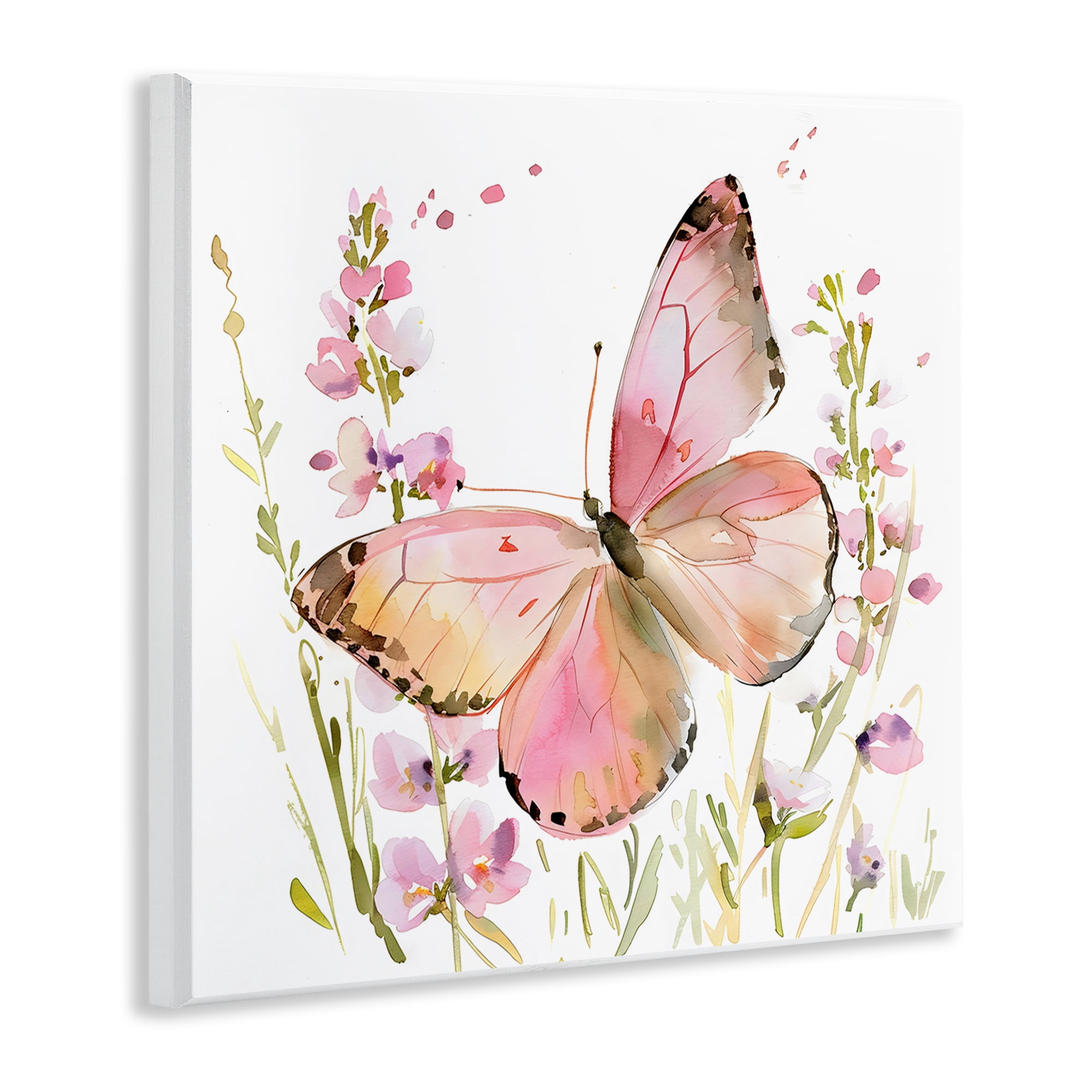 Stupell Industries Colorful Spring Butterfly Pink Wall Plaque Art, design by Creative Studio