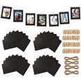 thumbnail image 1 of Set of 40 Black Frames for Home Decor, Paper Photo Frame, Kraft Paper Frames for DIY, with 20 Clips and Ropes, Home Wall Decor, DIY and Creativity (Black), 1 of 5