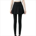 thumbnail image 3 of lcziwo Women High Waisted Pants summer Cotton Yoga Leggings with Skirt Solid Color Butt Lifting Athletic Leggings Black XL, 3 of 10