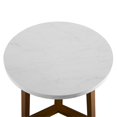 thumbnail image 3 of Pemberly Row 20" Faux Marble Round Side Table in White and Acorn, 3 of 4