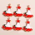 thumbnail image 4 of 10 Uds gran oferta encantos de Navidad esmaltados Santa Claus árbol media sombrero colgantes de campana DIY pendiente collar fabricación de joyas, 4 of 4
