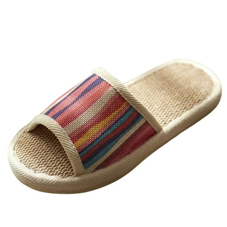 

Sandals Women Comfortable Cute Spring And Autumn Linen Slippers Household Sole Soft Sole Home Casual Indoor Couples Summer Cool Slippers Shoes For Women Dressy