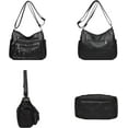 thumbnail image 2 of Womens Leather Handbag Multi-Pocket Crossbody Bag Waterproof Hobo Shoulder Bag with Adjustable Shoulder Strap, 2 of 7