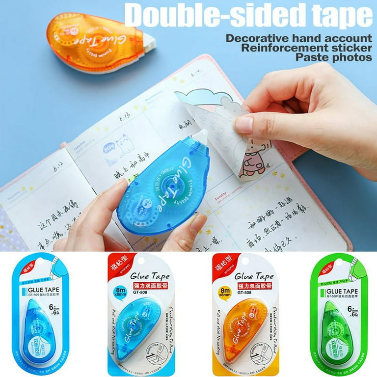 Mini Double Sided Adhesive Roller Tape Glue Tape Dispenser Sticks  Scrapbooking Decor For School Office Supplies Orange A 
