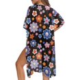 thumbnail image 5 of HELLHERO Cartoon Flowers Bikini Coverups Polyester Long Free Size Long Kimono Swimsuit Cover Up for Women, 5 of 6
