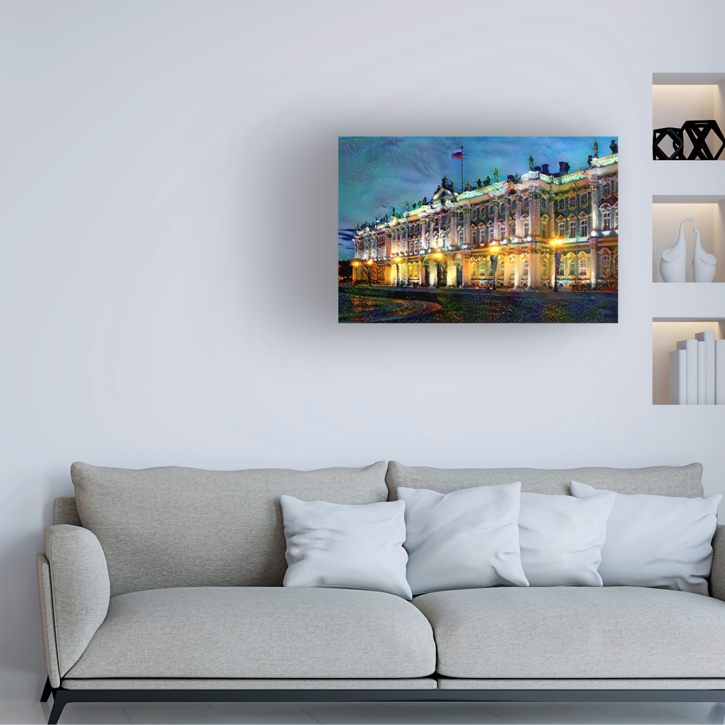 Canvas Wall Art - Pedro Gavidia 'Saint Petersburg Russia Hermitage Museum' Wall Art for Living Room, Bedroom, or Office Décor by Trademark Fine Art - 47 x 30 Inches