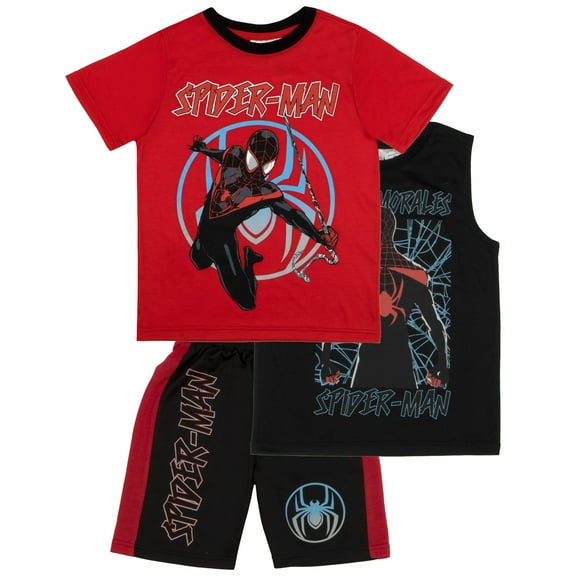 Marvel Avengers & Spider-Man Boys Superhero T-Shirt, Tank Top (Boy's), 3-Piece Set, Sizes 4-16