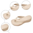 thumbnail image 5 of Rokment Platform Wedge Flip Flops for Women 2026 Beach Summer Fashion Casual Leather Wide Feet Orthopedic Chunky High Heels Dress Slip 0n Comfortable Walking Sandals Vacation Beige Size 6, 5 of 7